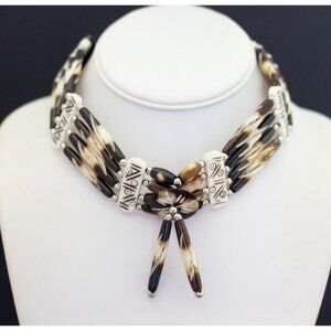 Vintage Boho Beaded Choker Necklace, 16 Inches G37